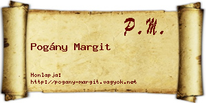 Pogány Margit névjegykártya
